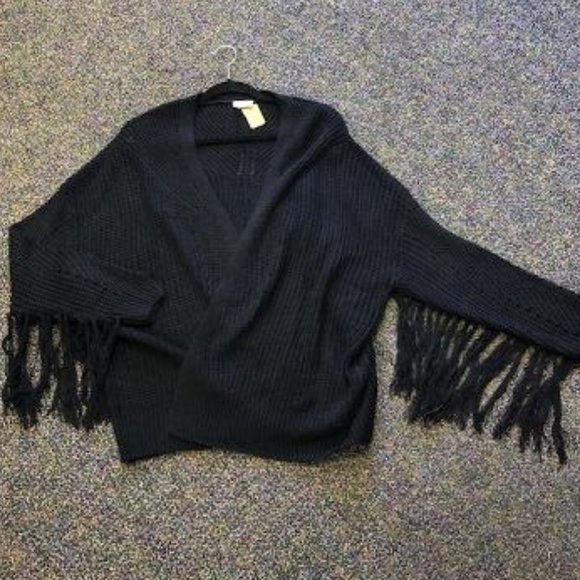 Black Fringe Cardigan - Picture 3 of 3